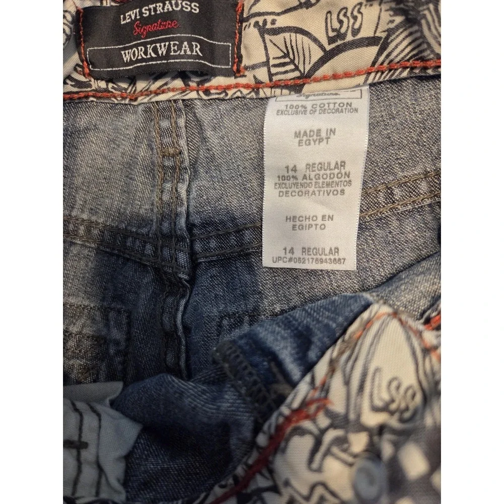 Levis Workwear Carpenter Denim Shorts Boys 14 Regular Blue Medium Wash Carpenter